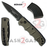 Boker Kalashnikov Automatic Conversion Knife Gun Metal Grey - AUS-8 Drop Point Serrated Switchblade AK47 AK74
