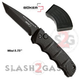 Boker Kalashnikov Mini Automatic Knife Small 73 - AUS-8 Black Tanto Plain Switchblade AK47 AK74