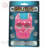 Brutus the Bulldog Self Defense Keychain ABS Knuckles - Hot Pink Punchy Puppy