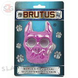 Brutus the Bulldog Self Defense Keychain ABS Knuckles - Purple Punchy Puppy