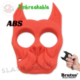 Brutus the Bulldog Self Defense Keychain ABS Knuckles - Red-ish/Salmon Punchy Puppy