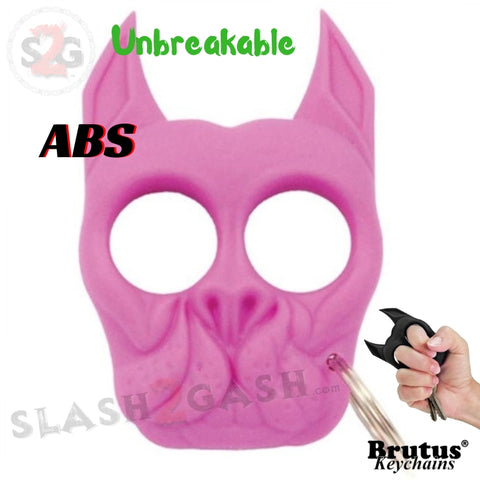 Brutus the Bulldog Self Defense Keychain ABS Knuckles - Pink Punchy Puppy