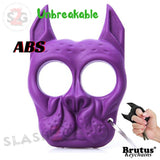 Brutus the Bulldog Self Defense Keychain ABS Knuckles - Purple Punchy Puppy