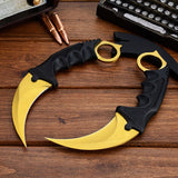 CSGO karambit gold tactical claw neck knife fixed blade knives counter strike CS GO hawkbill with sheath