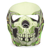 Hot Leathers Green Goblin Skull Neoprene Face Mask Neon Flames