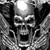 Hot Leathers Assassin Double Sided T-Shirt Skull & Smoking Pistols