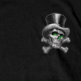 Hot Leathers Top Hat Cross Bones Short Sleeve Skull T-Shirt Double Sided