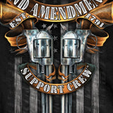 Hot Leathers Crossed Pistols Short Sleeve Shirt 2nd Amend. Support Crew