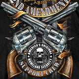 Hot Leathers Crossed Pistols Short Sleeve Shirt 2nd Amend. Support Crew