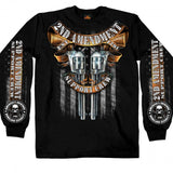 Hot Leathers Crossed Pistols Long Sleeve Shirt 2nd Amend. Support Crew