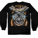 Hot Leathers Crossed Pistols Long Sleeve Shirt 2nd Amend. Support Crew