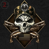 Hot Leathers 2nd Amendment Camo Skull Hooded Sweatshirt Crossed Shotguns Hoodie American Flag