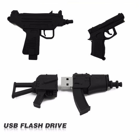 Machine Gun Shaped USB Flash Drive 2.0 Pistol, Rifle, AK, Uzi 16gb / 32gb