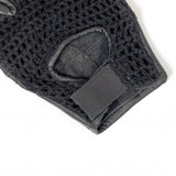 Hot Leathers Fingerless Black Leather Gloves w/Mesh