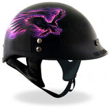 Hot Leathers D.O.T. Purple Blackout Eagle Gloss Finish Helmet