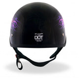 Hot Leathers D.O.T. Purple Blackout Eagle Gloss Finish Helmet