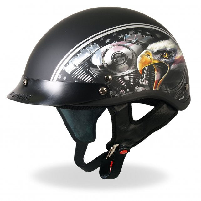 Hot Leathers D.O.T. American Eagle Matte Black Motorcycle Helmet – Slash2Gash Hot Leathers D.O.T. American Eagle Matte Black Motorcycle Helmet – Slash2Gash