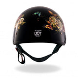 Hot Leathers D.O.T. Key Lock Heart Gloss Black Finish Motorcycle Helmet
