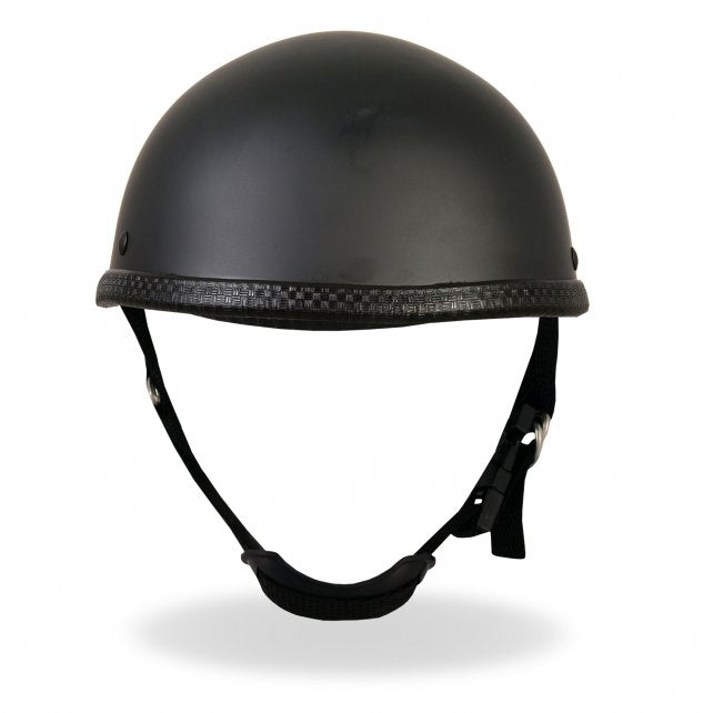 full face novelty motorcycle helmets Hot Leathers Eagle Style Matte Black Low Profile Novelty Helmet Dull – Slash2Gash