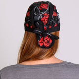 Hot Leathers Skull & Roses Headwrap Lightweight Live Free Durag