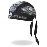 Hot Leathers Bad Scratch Headwrap Winged Skull Premium Biker Du-Rag