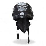 Hot Leathers Bad Scratch Headwrap Winged Skull Premium Biker Du-Rag
