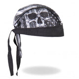 Hot Leathers Premium Headwrap - Flag Skull Motorcycle Durag