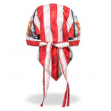 Hot Leathers Uncle Sam Racer Headwrap American Flag Premium Biker Durag Doo Rag Cap