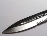 Titan OTF Dual Action Red Automatic Knife Satin Dagger Serrated S2G