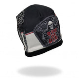 Hot Leathers Sublimated Rough Cut Ride or Die Reaper Beanie 3D Art