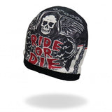 Hot Leathers Sublimated Rough Cut Ride or Die Reaper Beanie 3D Art