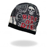 Hot Leathers Sublimated Rough Cut Ride or Die Reaper Beanie 3D Art