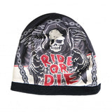 Hot Leathers Sublimated Rough Cut Ride or Die Reaper Beanie 3D Art