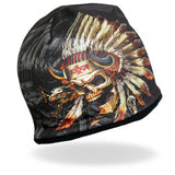 Hot Leathers Sublimated Indian Skull Beanie 3D Art