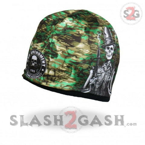 Hot Leathers Sublimated Stovepipe Shotgun Camo Skull Beanie 3D Art