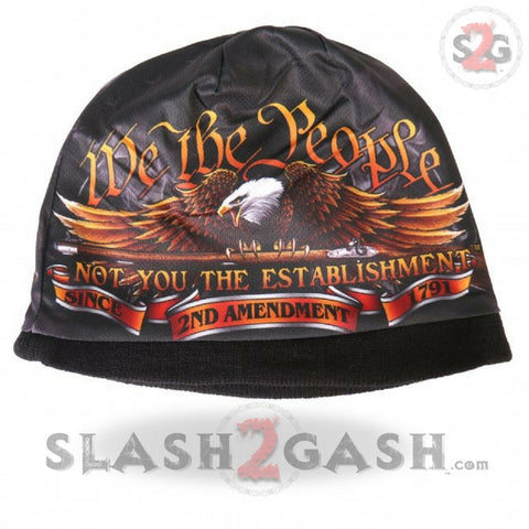 Hot Leathers Sublimated We The People Eagle Beanie 3D Art