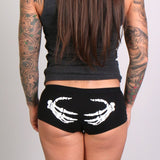 Hot Leathers Skeleton Hands Ladies Boy Shorts