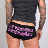 Hot Leathers My Vibrator Has Two Wheels Funny Boy Shorts