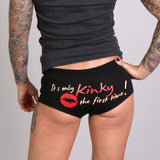 Hot Leathers Its Only Kinky the First Time Ladies Boy Shorts