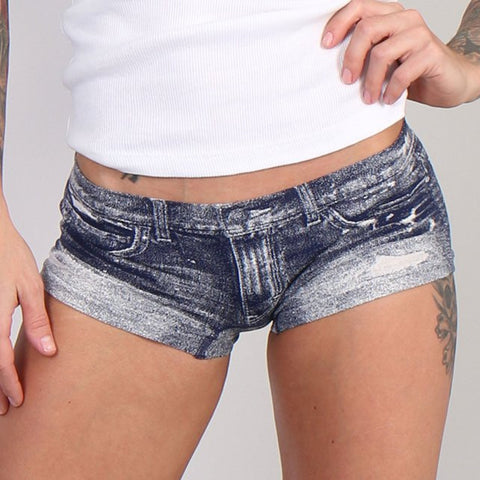 Hot Leathers Sublimation "Denim" Black Stud Boy Shorts