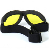 Hot Leathers Eliminator Style Motorcycle Riding Goggles with Yellow Lenses S2G slash2gash