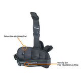 Right Handed Deluxe Tactical Drop Leg Holster w/ Removable Hip - Black