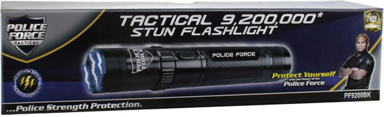 Police Force 9.2MV Tactical Stun Gun Flashlight w/ 5 LED
