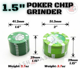 Casino Poker Chips Tobacco Herb Grinder 1.5" - 3 pieces METAL