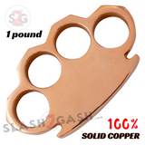 Copper Brass Knuckles - 1 POUND Real Solid Paperweight Large 1 LB 1lb Duster CP-450