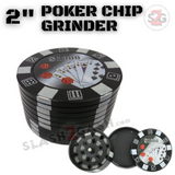 2" Herb Grinder Poker Chip Magnetic Spice Crusher Metal Grinder 3 PC Weed Grinder Marijuana Grinder Pot Grinder - Black $100 $1000