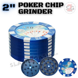 2" Herb Grinder Poker Chip Magnetic Spice Crusher Metal Grinder 3 PC Weed Grinder Marijuana Grinder Pot Grinder - Blue $50