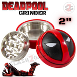 Deadpool Grinder Plastic Shell 2" Metal Magnetic Herb Grinder, Spice Crusher, Weed Grinder, Marijuana Grinder - 3 PC