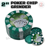 2" Herb Grinder Poker Chip Magnetic Spice Crusher Metal Grinder 3 PC Weed Grinder Marijuana Grinder Pot Grinder - Green $25 $200