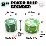 2" Herb Grinder Poker Chip Magnetic Spice Crusher Metal Grinder 3 PC Weed Grinder Marijuana Grinder Pot Grinder - Assorted Colors